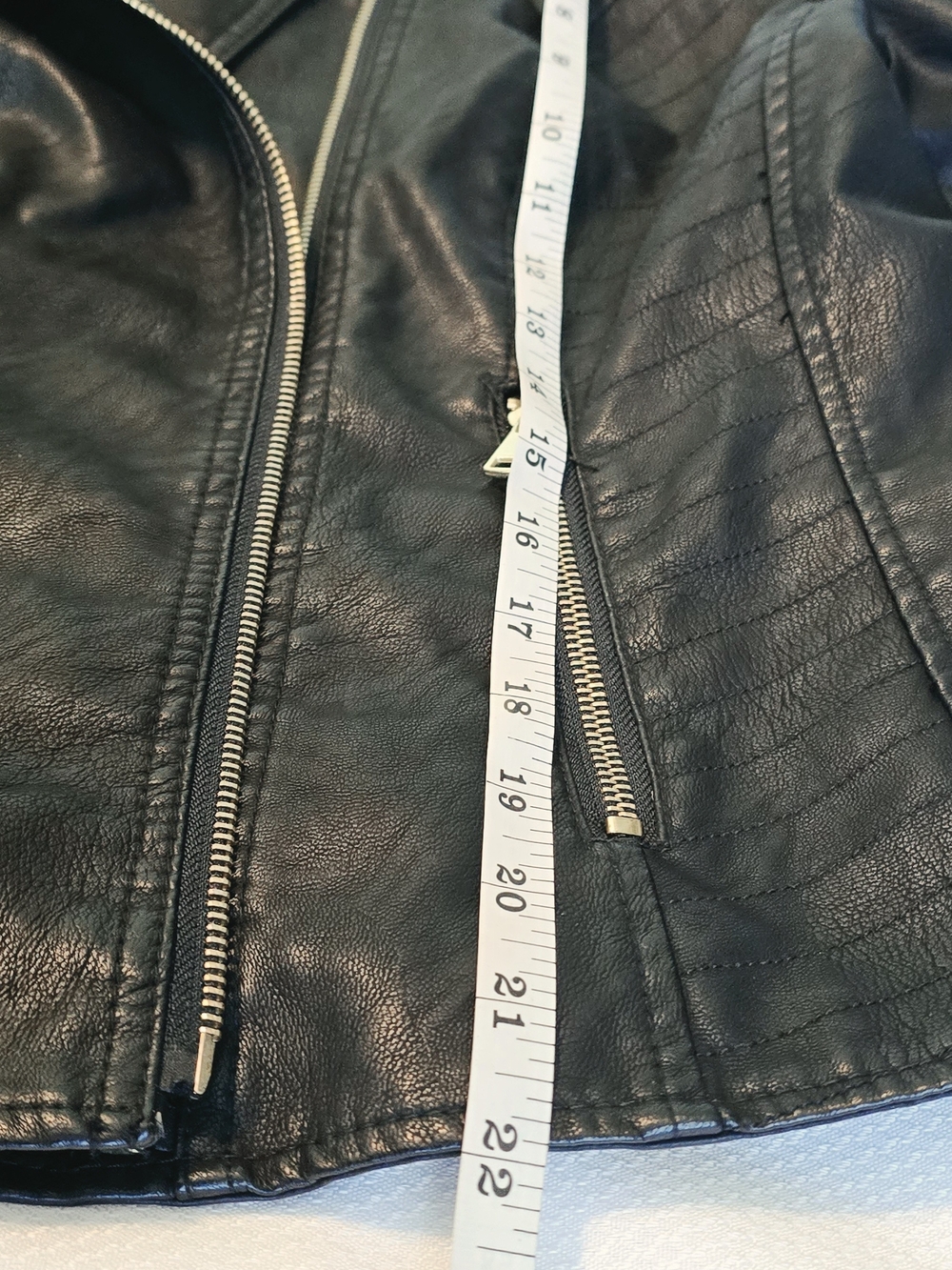 Baccini Black Faux Leather Asymmetrical Zip Moto Jacket - Picture 5 of 6